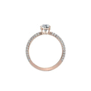 Solitaire Patrizia bague diamant naturel poire et diamants naturels ronds 1.30 carat or rose